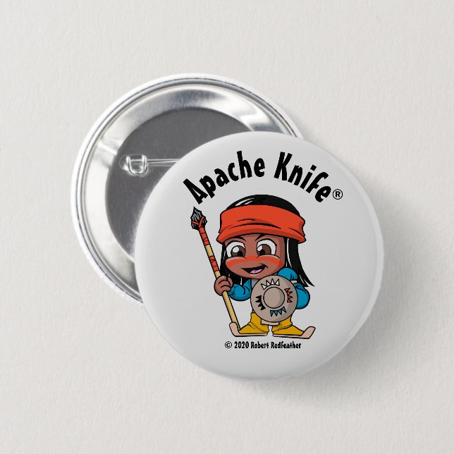 botón Apache Knife®™ Apache Kid 4.B (Anverso y reverso)