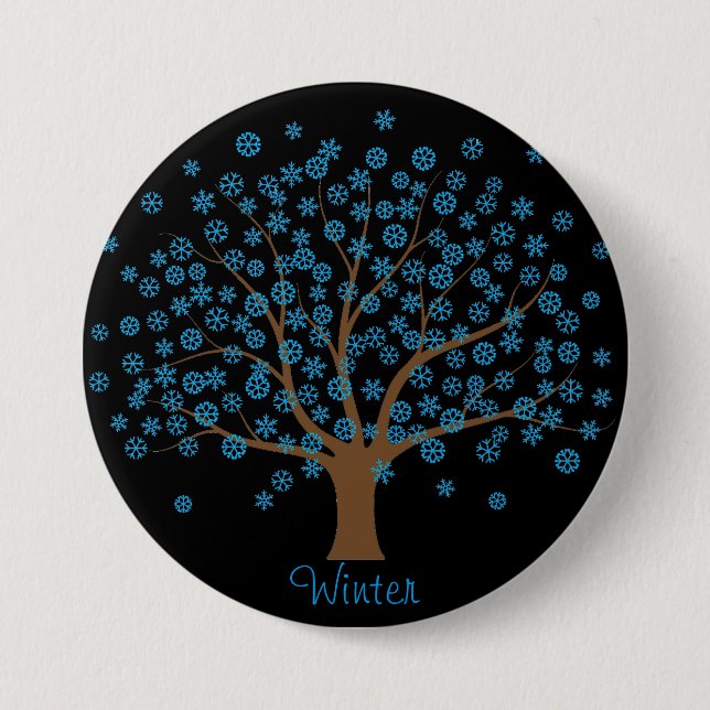 botón Árbol de copos de nieve de invierno (Anverso)