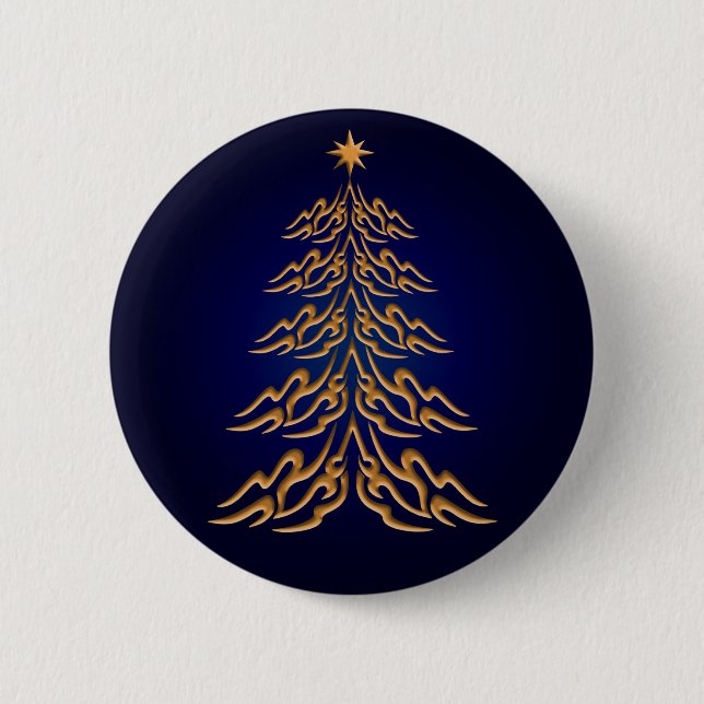 botón Árbol de navidad azul (Anverso)