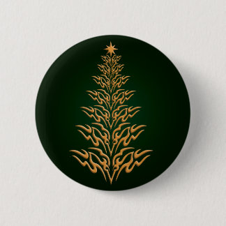 botón Árbol de Navidad de estilo verde