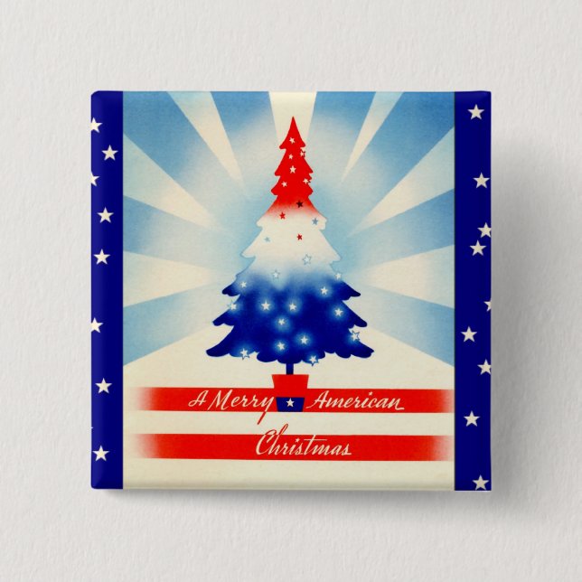 botón Árbol patriótico de los Navidades norteameri (Anverso)