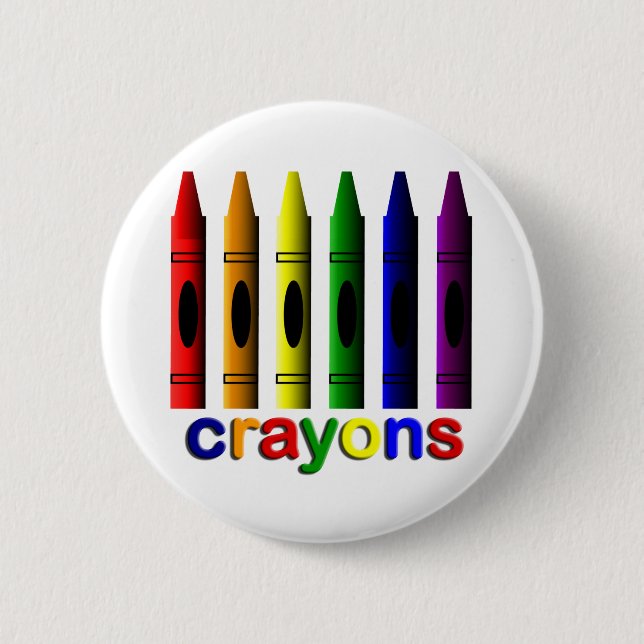 Botón Arte de Crayones para Niños (Anverso)