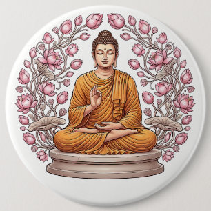 Botón Artístico de Buddha Pacífico con Imán