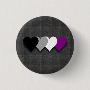 Botón asexual de los corazones del orgullo