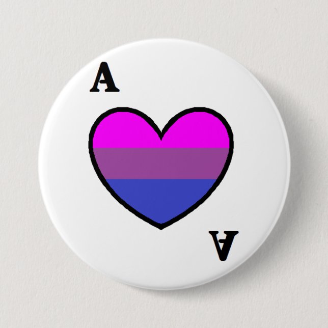 Botón asexual del as de Biromantic (Anverso)