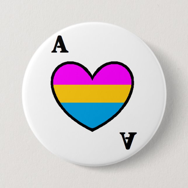 Botón asexual del as de Panromantic (Anverso)