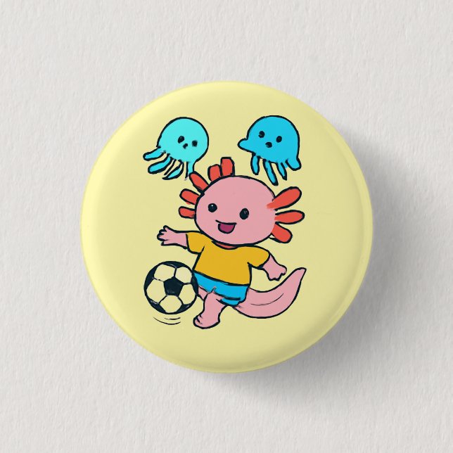 Botón axolotl del jugador de fútbol (Anverso)