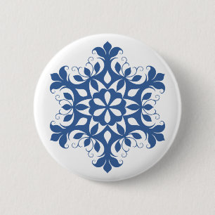botón Azul de copo de nieve