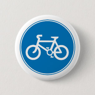 Botón azul de la bicicleta