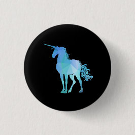 Botón azul del unicornio del polígono