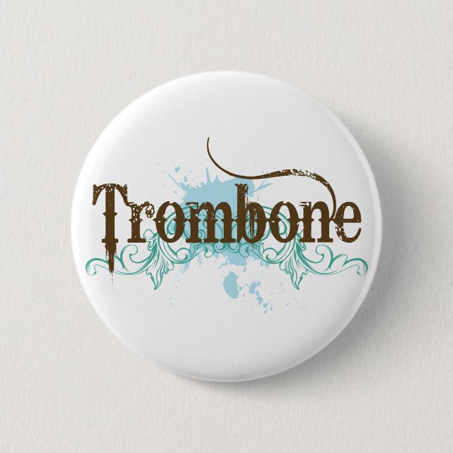Botón azul fresco del Trombone (Anverso)