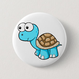 Botón azul lindo de la tortuga