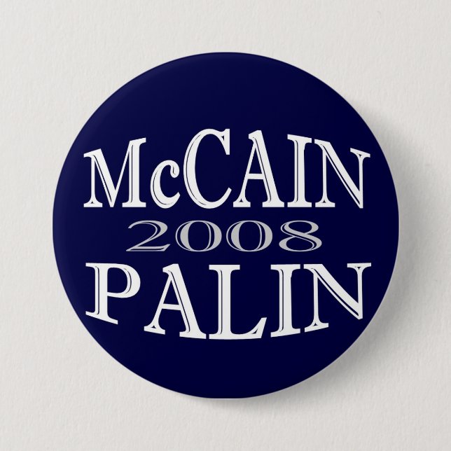 Botón azul McCAIN PALIN 2008 - COMPLETO (Anverso)