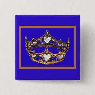 botón azul violeta Tiara de la Corona de Oro del C