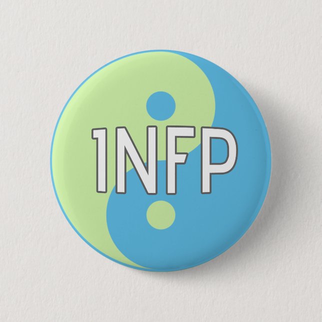 Botón azul y verde de INFP de Yin Yang (Anverso)
