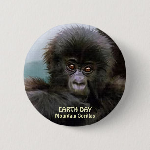 botón Baby Mountain Gorilla EARTH DAY