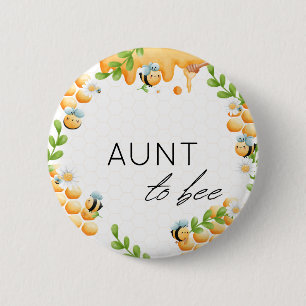 botón Baby Shower AUNT to Bee Honey Bumble