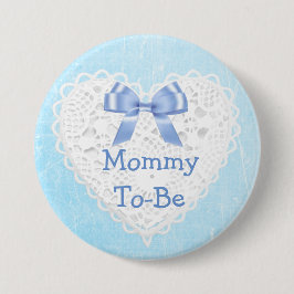 Botón Baby Shower Blue Lacy Mom-To-Be
