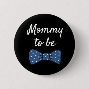 Botón Baby Shower Blue Mommy to be Bow Tie