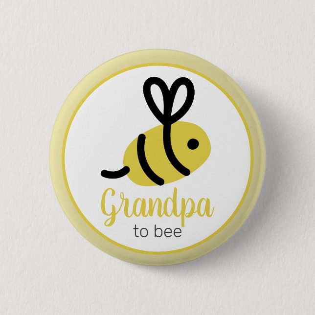 Botón Baby Shower De Abuelo Para Abejar Abeja (Anverso)