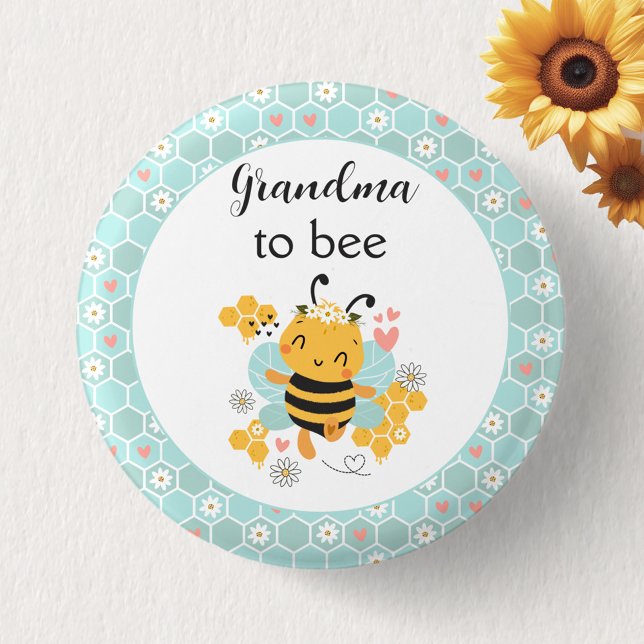 Botón Baby Shower de Bee Girl (Sweet as Can Bee Baby Girl Baby Shower Button)
