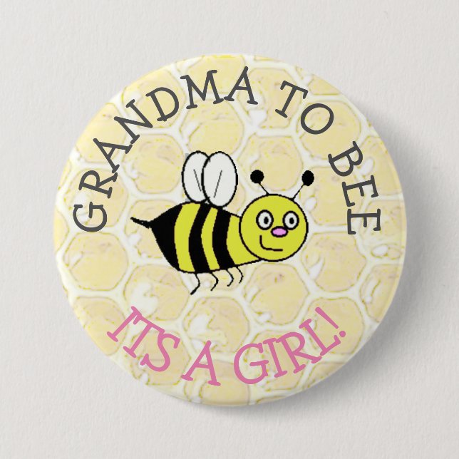 botón Baby Shower de GRANDMA to be Bumblebee (Anverso)