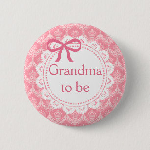 botón Baby Shower de la abuela a ser rosa