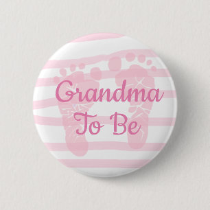 Botón Baby Shower de la abuela para ser Chica rosa