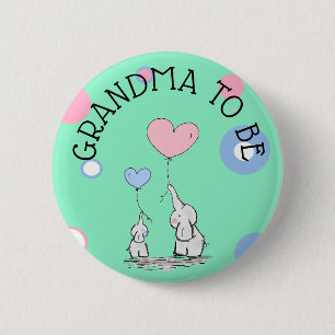 Botón Baby Shower De La Abuela Para Ser Elefante