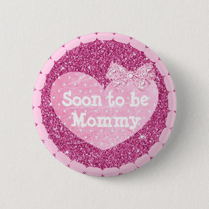 Botón Baby Shower de la abuela para ser Purpurina 