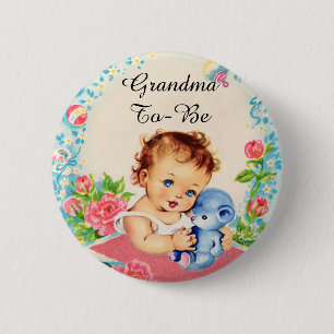 Botón Baby Shower de la abuela para ser ventilado