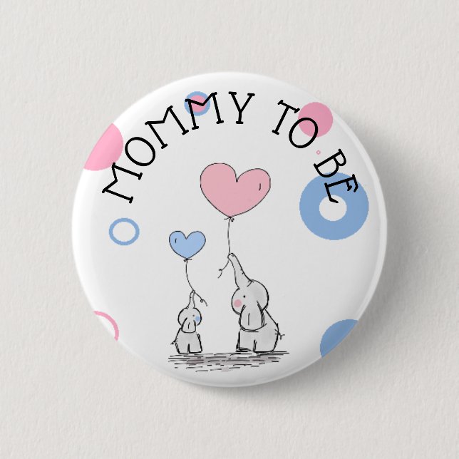 Botón Baby Shower De Mamá Para Ser Elefante (Anverso)