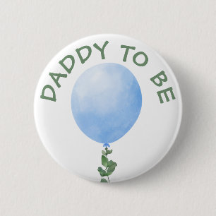 Botón Baby Shower de mami to be Blue Balloon