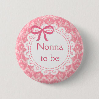 Botón Baby Shower de Nonna to be Pink Lace