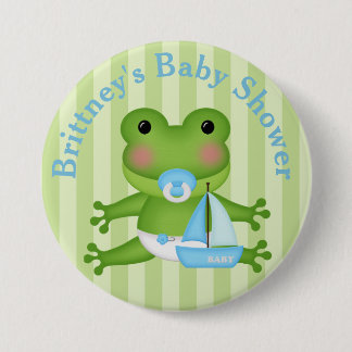 botón Baby Shower de rana personalizada