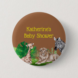 botón Baby Shower de Safari de la jungla