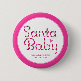 botón Baby Shower de vacaciones rosadas para bebé