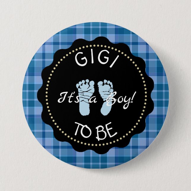 botón Baby Shower GIGI to be Blue Plage (Anverso)