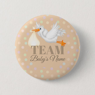 botón Baby Shower neutro de equipo de cigüeñal per