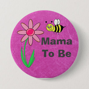 Botón Baby Shower personalizable Mama To Be Maroon