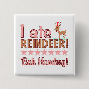 botón Bah Humbug Reindeer