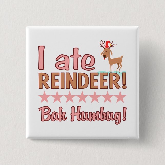 botón Bah Humbug Reindeer (Anverso)