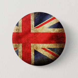 botón Bandera Británica Grunge