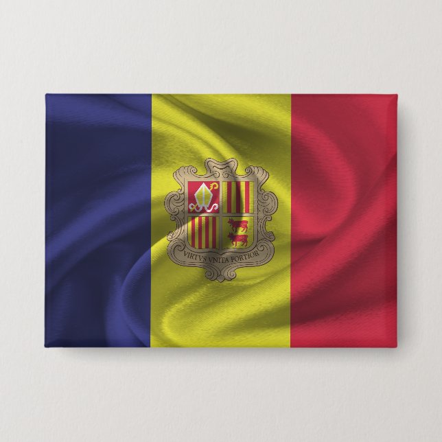 Botón Bandera de Andorra (Anverso)