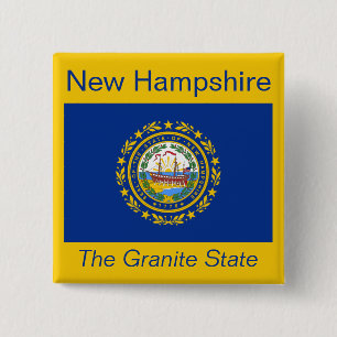 botón Bandera de Nuevo Hampshire