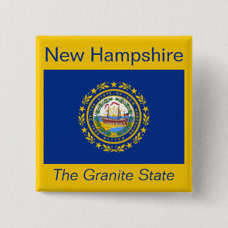 botón Bandera de Nuevo Hampshire