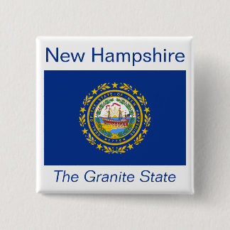 botón Bandera de Nuevo Hampshire