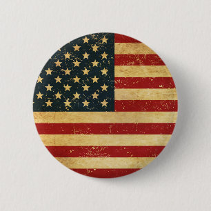 botón Bandera de tonos de vintage de Estados Unido