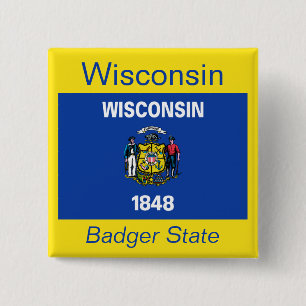 botón Bandera de Wisconsin