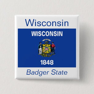 botón Bandera de Wisconsin